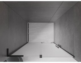 Mexen Velar L, posuvné sprchové dvere do otvoru 110 cm, 8mm sklo námraza, čierna matná, 871-110-003-31-66