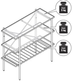 Konzolový stolík, šírka cca 90 cm
