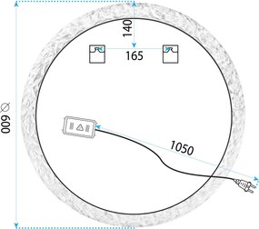Rea Zrkadlo ⌀60 cm s regulovateľným LED osvetlením HOM-01502