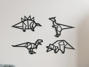 drevko 4-dielna detská nálepka 4 druhy dinosaurov Rozmer obrazu: 27,5 x 44,5 cm, Farba dekorácie: Čierna