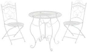 Súprava kovových stoličiek a stola Indra (SET 2+1) - Biela