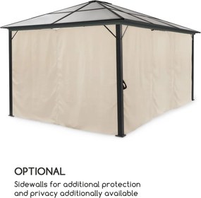 Blumfeldt Pantheon Solid Sky Ambient Solar, altánok so strechou, 3 x 4 m, polykarbonát, hliník, osvetlený