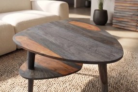 Dizajnový konferenčný stolík Lorelei 55 cm Sheesham sivý