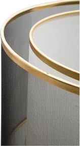 Čierna/v zlatej farbe stojacia lampa s textilným tienidlom (výška 153 cm) Levels – Mauro Ferretti