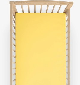Goldea bavlnená plachta do detskej postieľky - žltá 70 x 140 cm