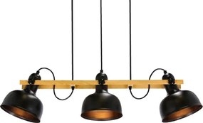 Luster na lanku RENO 3xE27/40W/230V čierna/hnedá