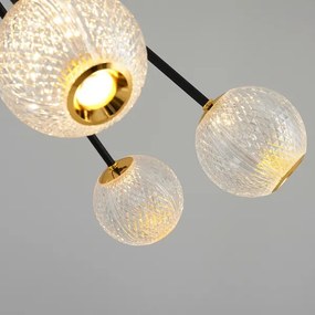 LED luster na tyči GELA 16xLED/5W/230V 3000K čierna/zlatá