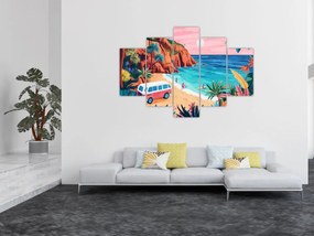 Obraz - Karavan pri oceáne (150x105 cm)