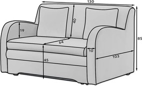Modrá zamatová rozkladacia pohovka 130 cm Ario – ELTAP