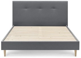Tmavosivá čalúnená dvojlôžková posteľ s roštom 180x200 cm Tory - Bobochic Paris