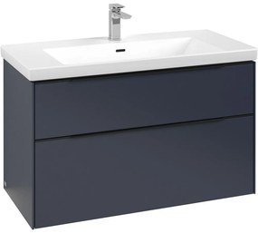 VILLEROY &amp; BOCH Subway 3.0 závesná skrinka pod umývadlo, 2 zásuvky, s LED osvetlením, 973 x 478 x 429 mm, Marine Blue, C570L1VQ