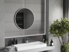 Mexen Loft okrúhle kúpeľňové zrkadlo 70 cm, biely rám - 9850-070-070-000-20