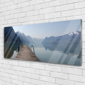 Obraz plexi Mólo jazero hory príroda 125x50 cm