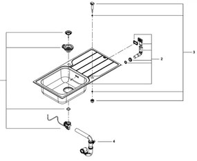 GROHE 31563SD1 - Drez K500 1000 × 500 mm nerezová oceľ