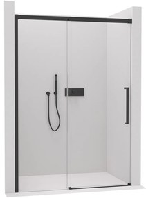 Cerano Lantono, posuvné dvere do otvoru 140x195 cm, 8mm číre sklo, čierny matný profil, CER-CER-432052