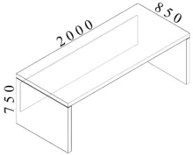 Stôl Lineart 200 x 85 cm