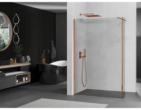 Mexen Kioto, sprchový kút typ Walk-in 90 x 30 cm, 8mm číre sklo, profil ružové zlato, 800-090-212-60-00-030