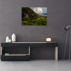 Obraz krajiny s mesiacom (70x50 cm)