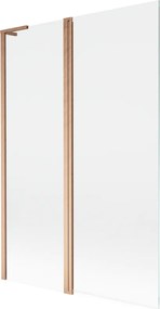 Mexen Mist L, 2-krídlová vaňová zástena 120 x 150 cm, číre sklo, medený matný profil, 8A9L-120-011-65-00