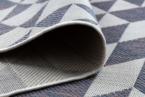 Dywany Łuszczów, Kusový koberec Sion Sisal Triangles 22373 ecru/blue-pink – na von aj na doma, 140x190, viacfarebná, chodba / predsieň