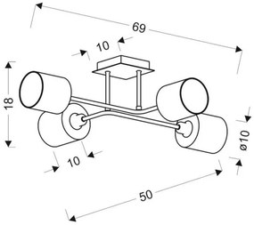 Prisadený luster SAX 4xE14/40W/230V