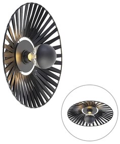 Rustikálna nástenná lampa čierna 40 cm - Leia