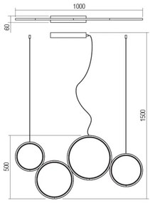 Redo 01-3382 - LED Stmievateľný luster na lanku ATHENA LED/40W/230V CRI98 biela