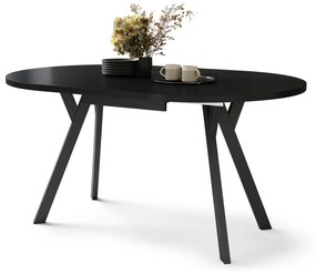 ALMO Čierny/čierne nohy - OKRÚHLY LOFTOVÝ/INDUSTRIÁLNY ROZKLADACÍ STÔL DO OBÝVAČKY/JEDÁLNE