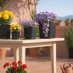 Plastový květináč s podmiskou Cubi 16x16 cm - výber z 6 prevedení