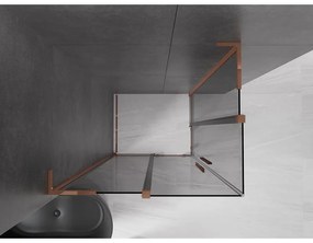 Mexen Velar L Duo, sprchový kút s posuvnými dverami 100 x 90 cm, 8mm šedé sklo, ružové zlato, 871-100-090-02-43-60