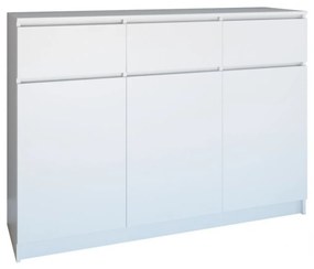 Komoda 3D3S 120 cm biela