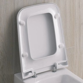 GEBERIT iCon Square WC sedátko s automatickým pozvoľným sklápaním - Softclose, odnímateľné, z Duroplastu, biela, 500.837.01.1