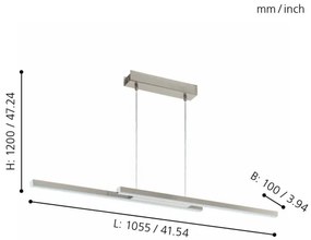 Eglo 33232 - LED RGBW stmievateľný luster na lanku FRAIOLI-C LED/34W/230V matný chróm