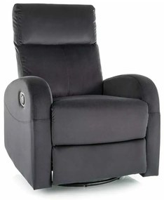 Polohovacie kreslo Olimp Velvet, čierna