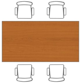 Jedálenský stôl, 160x80 cm, tmavo sivá podnož, čerešňa