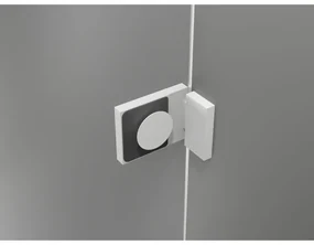 Mexen Lunar T, pravý výklopný sprchový kút 140 x 120 cm, 8mm číre sklo, biely profil, 834T-140-120-20-00-P