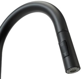 REA-B9147 - Drezová batéria s vysúvacou sprškou FRESH 39,5 cm matná čierna