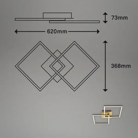 Briloner 3210-017 - LED Stmievateľné stropné svietidlo FRAME 2xLED/11W/230V zlatá