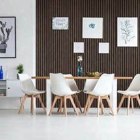 Drevený akustický panel, 2400 x 600 mm, B2BP011, balenie 5 ks, eukalyptus