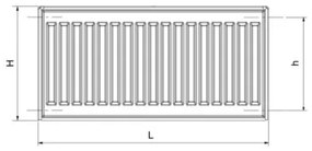 Malý doskový radiátor Rotheigner 22 500 x 3000 mm 4 bočné prípojky