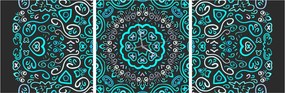 Obraz ornamentálne abstrakcie (s hodinami) (90x30 cm)