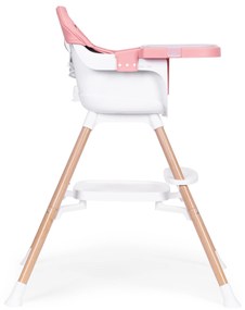EcoToys Detská jedálenská stolička 2v1, ružová ECOTOYS