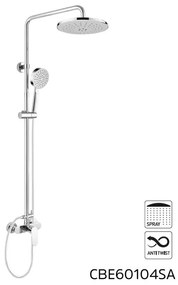 Mereo, Nástenná sprchová batéria Dita 150 mm so sprchovou súpravou, ručnou a tanierovou sprchou o220mm, MER-CBE60104SAD