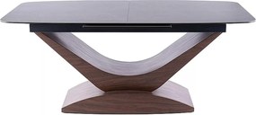Jídelní rozkládací stůl Dolce 180/240 cm keramika šedý mramor/ořech