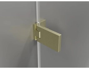 Mexen, Mexen Lunar-F skladacie ľavé sprchové dvere 90 cm, transparentné, brúsené zlaté - 836-090-000-55-00-L