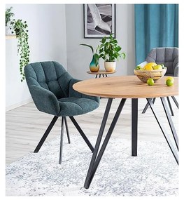 Jedálenský stôl Tetis, priemer 100 cm, dub / čierna