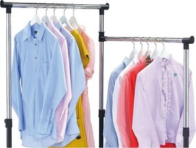 Otočný stojan na oblečenie chróm/čierna, 164 x 173 cm