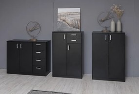 Vysoká kombinovaná komoda Mega 58, čierna