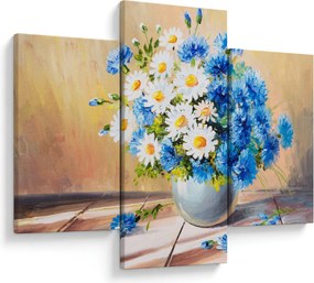 Maľovaný obraz vázy kvetín (90x60 cm)