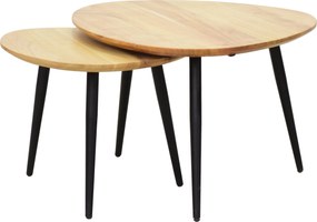 XXXLutz SADA KONFERENČNÝCH STOLÍKOV, čierna, farba akácie, drevo, kov, 74/68/45 cm Carryhome - Stolíky do obývačky - 001630024901
